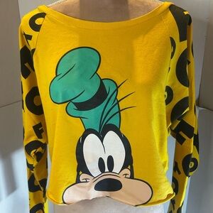 Disney Women's Yellow Goofy Sweatshirt